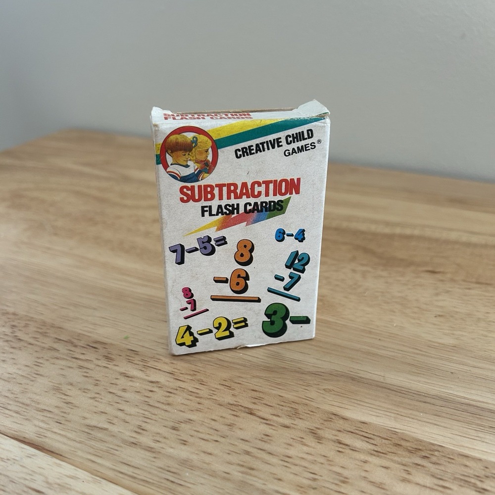 Vintage Subtraction Flash Cards Creative Child Games math home school